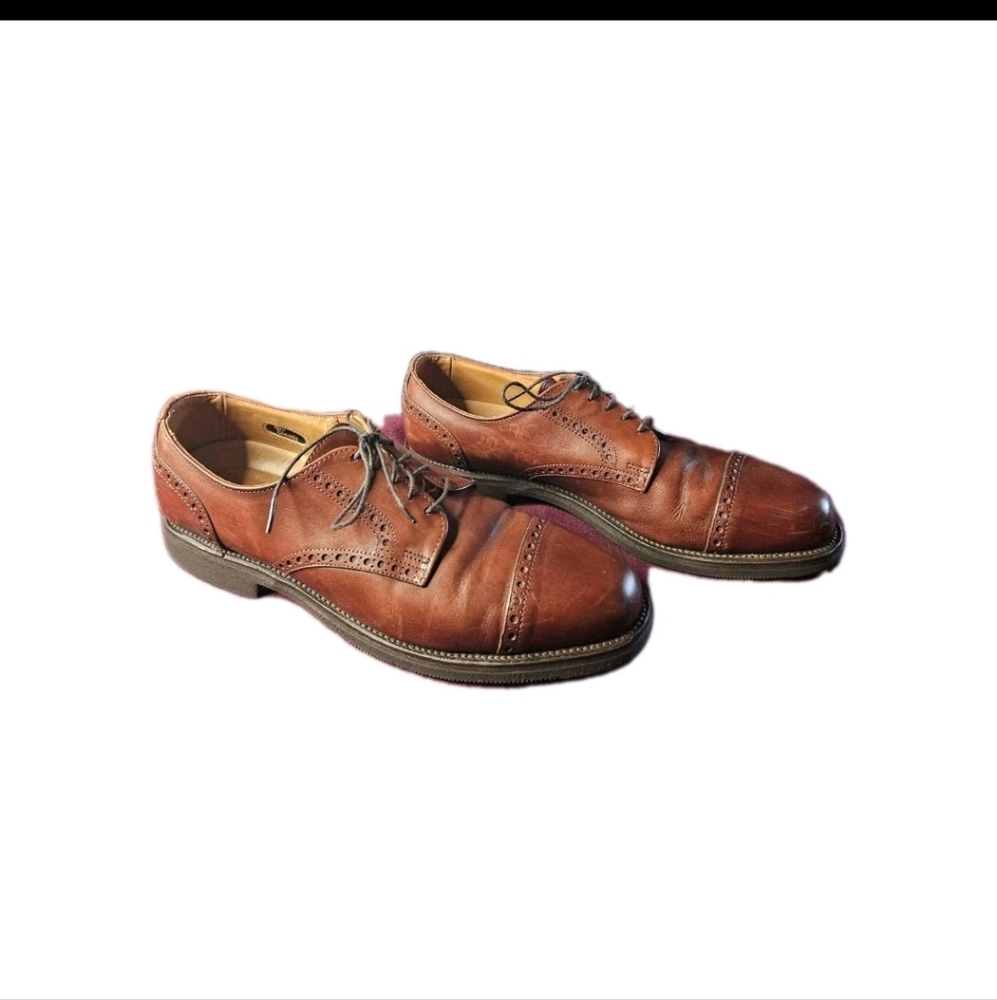 Allen Edmonds Men's 9.5A Benton Hugh Brown Leather Lace Up Oxford Dress Shoes